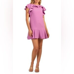 Trina Turk Lavender Ruffle Mini Dress